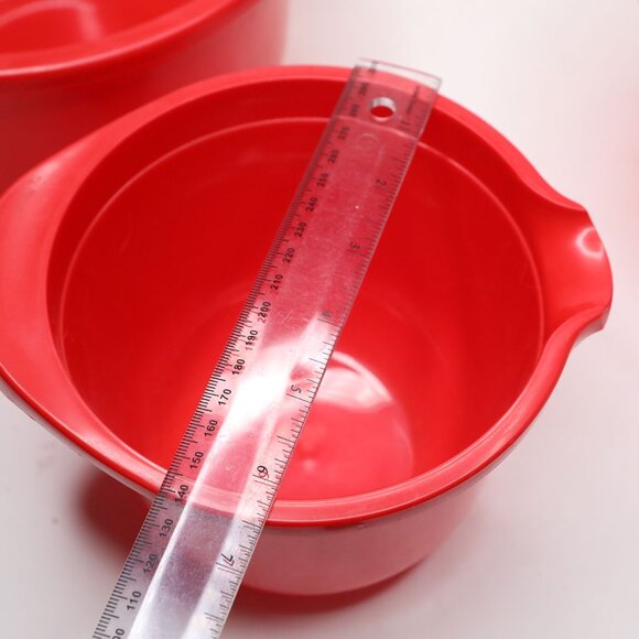 Vintage Rosti Denmark Red Mixing Bowls Set of 3 Lightweight 1980s Erik Lehmann - Picture 9 of 14